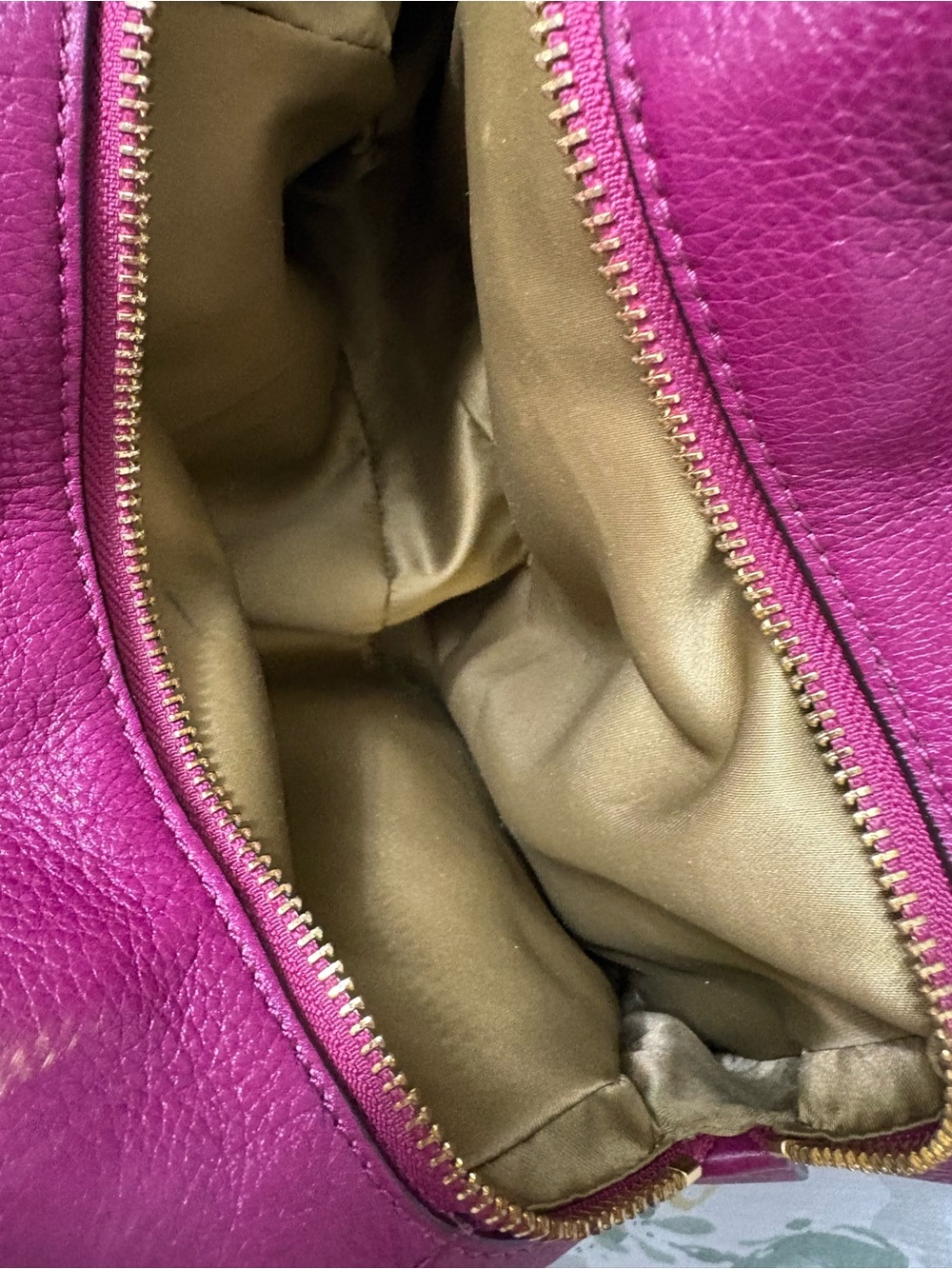 COACH Madison Phoebe Tumbled Hot Pink Leather 3 Section Shoulder Bag VINTAGE - Picture 6 of 15